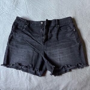 Loft Women's Black Denim Frayed Shorts
